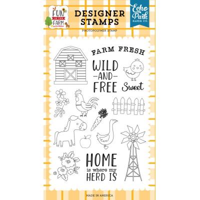 Echo Park Fun On The Farm Clear Stamps - Wild And Free